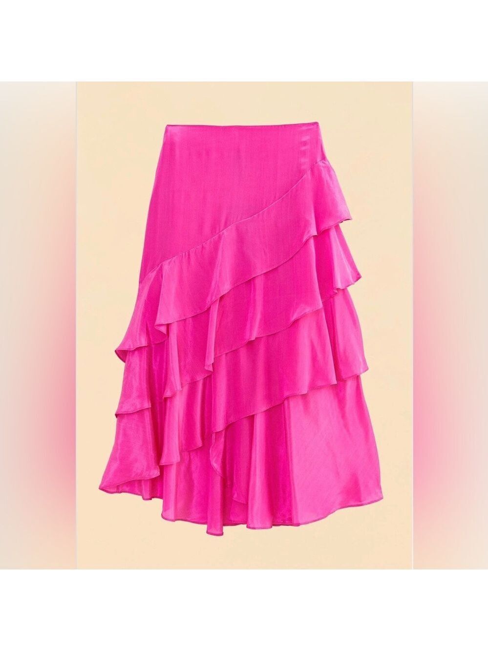 Farm Rio Dark Pink Marocaine Ruffle Skirt - Picture 9 of 9